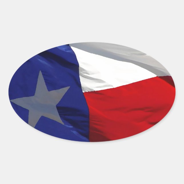 Flag Texas Pop Art Ovaler Aufkleber (Vorderseite)
