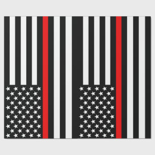 Flag Thin Red Line USA Geschenkpapier