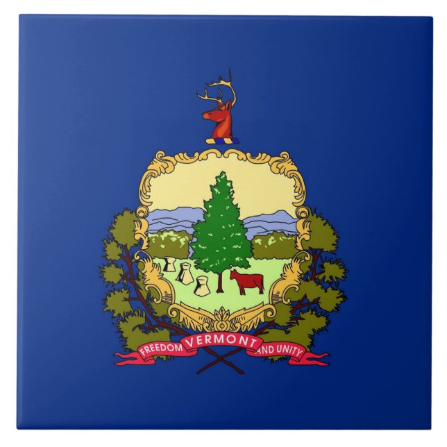 Flag Tile des Vermont-Staates Fliese (Vorderseite)