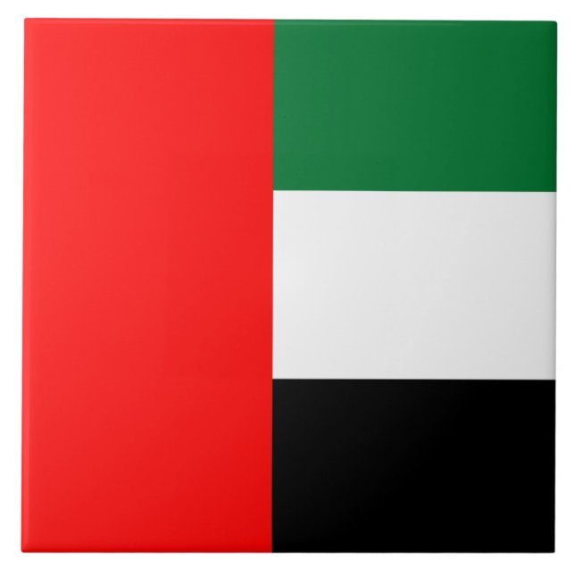 Flag Tile (Vereinigte Arabische Emirate) Fliese (Vorderseite)