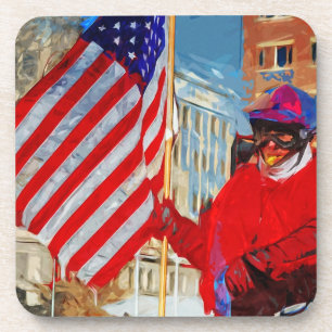 Flag-Träger auf Horseback Untersetzer