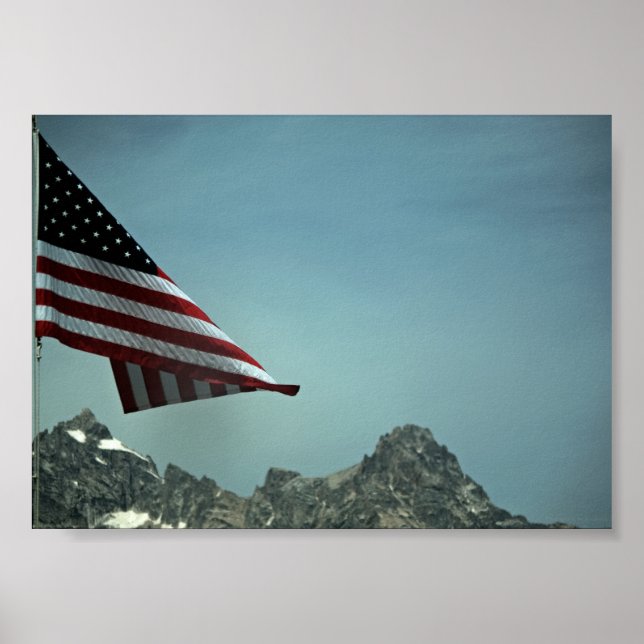 Flag über Teton Print Poster (Vorne)