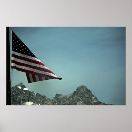 Flag über Teton Print Poster