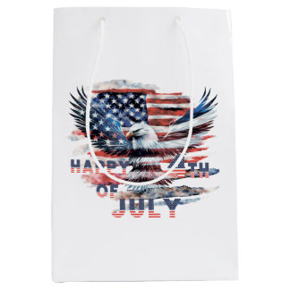 Flag und Adler der Vereinigten Staaten. 4. Juli. i Mittlere Geschenktüte