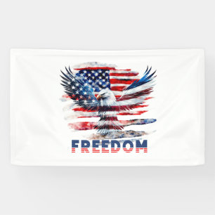 Flag und Adler der Vereinigten Staaten.Freiheit. Banner