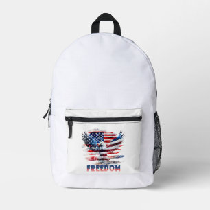 Flag und Adler der Vereinigten Staaten.Freiheit. Bedruckter Rucksack