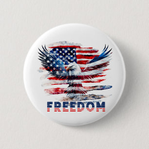 Flag und Adler der Vereinigten Staaten.Freiheit. Button