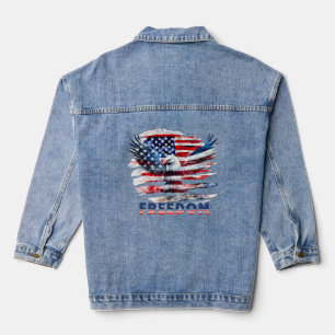 Flag und Adler der Vereinigten Staaten.Freiheit. Jeansjacke