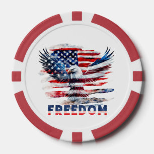 Flag und Adler der Vereinigten Staaten.Freiheit. Pokerchips