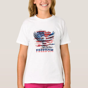 Flag und Adler der Vereinigten Staaten.Freiheit. T-Shirt
