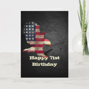 Flag und Adler für den 71. Geburtstag Karte