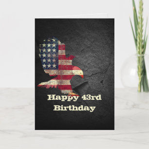Flag und Bald Adler für den 43. Geburtstag Karte