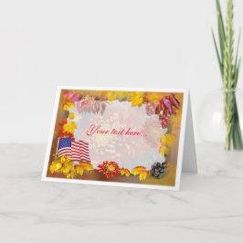 Flag und Blume ~ Erntedank-Karte Feiertagskarte