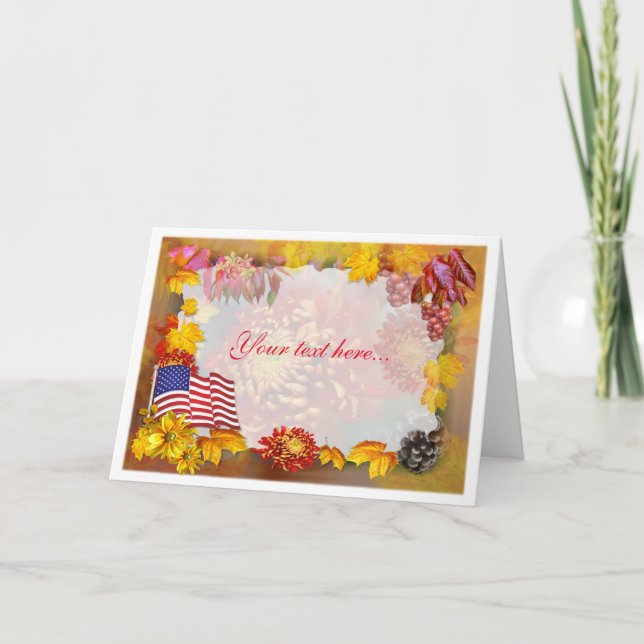 Flag und Blume ~ Erntedank-Karte Feiertagskarte (Vorderseite)