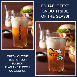 Flag und Blume Orange Blossom für benutzerdefinier Glas