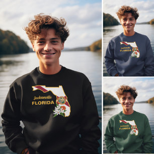 Flag und Blume Orange Blossom für benutzerdefinier Sweatshirt