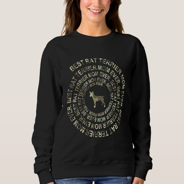 Flag US Camo Rat Terrier Dog Mom Ever Spiral Dog Sweatshirt (Vorderseite)
