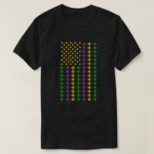 Flag US Mardi Gras mit Lilie Patriotic T-Shirt