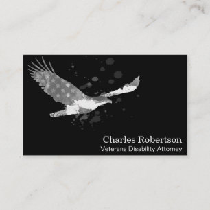 *~* Flag USA Amerikanischer Adler Grau auf schwarz Visitenkarte