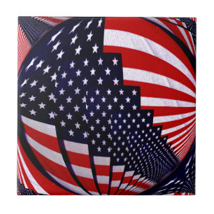 Flag USA - Verbreitung der Liebe_ Fliese