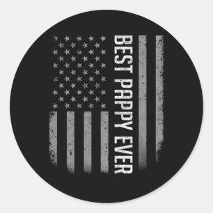 Flag Vater Shirt Geschenk für Vatertag Beste Pappy Runder Aufkleber