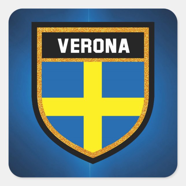 Flag Verona Quadratischer Aufkleber (Vorderseite)