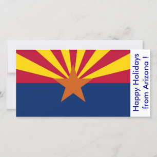 Flag von Arizona, Happy Holidays aus den USA. Feiertagskarte
