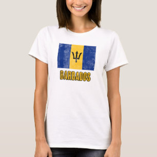 Flag von Barbados "Grunge" aussehen. T-Shirt