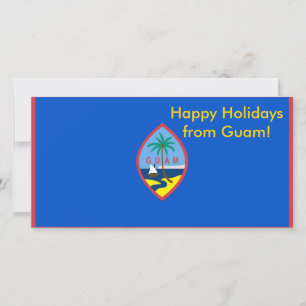Flag von Guam, Happy Holidays aus den USA. Feiertagskarte