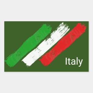 Flag von Italy.brush strokes. Rechteckiger Aufkleber