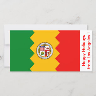 Flag von Los Angeles, Happy Holidays aus den USA. Feiertagskarte