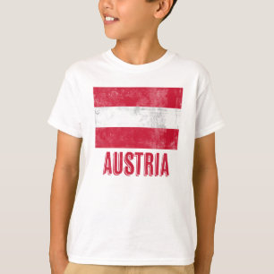 Flag von Österreich "Grunge" Look. T-Shirt