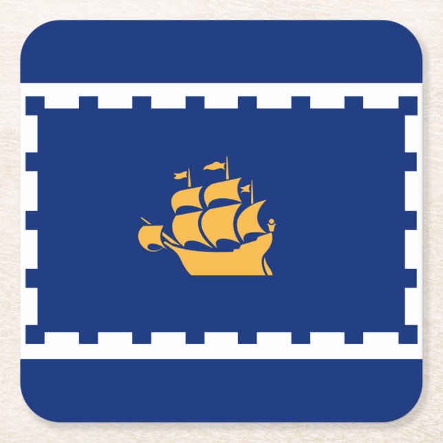 Flag von Quebec City Square Paper Untersetzer (Vorderseite)