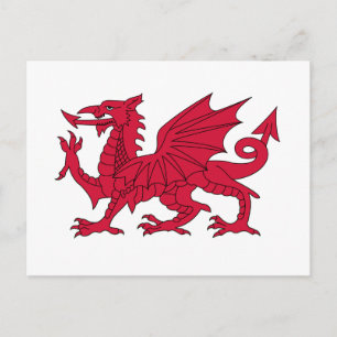 Flag Wales - Der rote Drache - Baner Cymru Postkarte