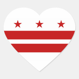 Flag Washington DC Herz-Aufkleber
