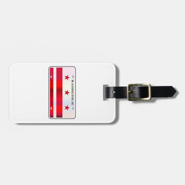 Flag Washington DC License Plate Gepäckanhänger (Vorderseite horizontal)