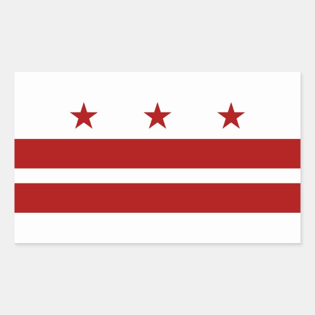 Flag Washington DC Rechteckiger Aufkleber (Vorderseite)