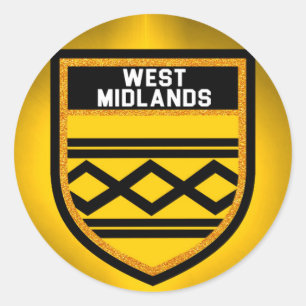 Flag West Midlands Runder Aufkleber