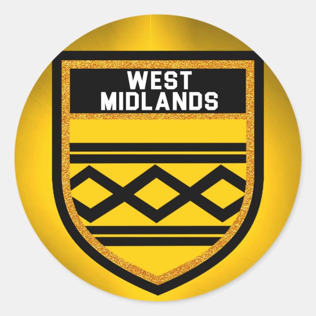 Flag West Midlands Runder Aufkleber (Vorderseite)