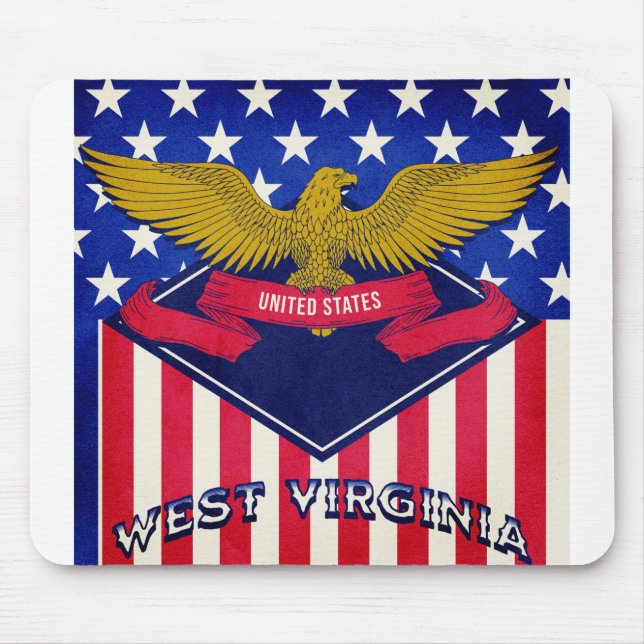 Flag West Virginia USA Mousepad (Vorne)