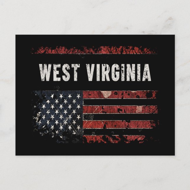 Flag West Virginia USA Postkarte (Vorderseite)