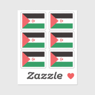 Flag Western Sahara Collection Packung mit 6 Stück Aufkleber