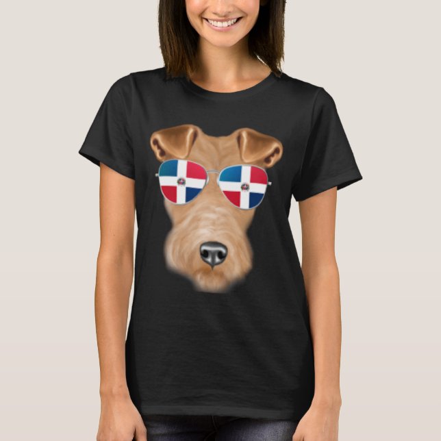 Flag Wire Fox Terrier Dog Pocke T-Shirt (Vorderseite)