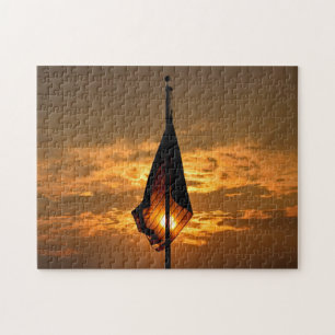 Flag, Wolken, Sonnenuntergang Puzzle - 11x14 - 252