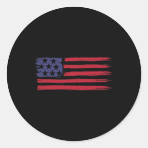 Flag Women Boy Girl Cool Patriotic Usa Fla Runder Aufkleber