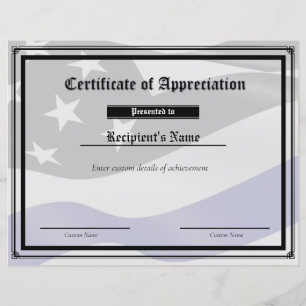 Flag-Zertifikat für benutzerdefinierte Thin Blue L
