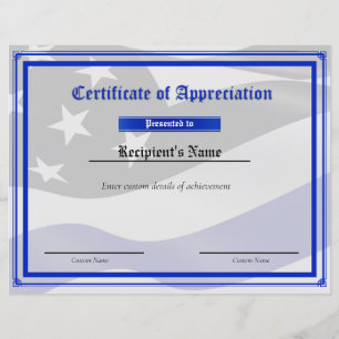 Flag-Zertifikat für benutzerdefinierte Thin Blue L