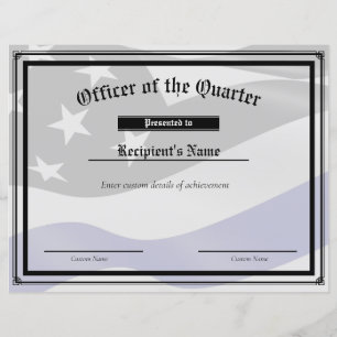 Flag-Zertifikat für benutzerdefinierte Thin Blue L