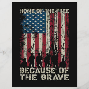 Flag Zuhause des freien wegen des tapferen Veteran Briefbogen