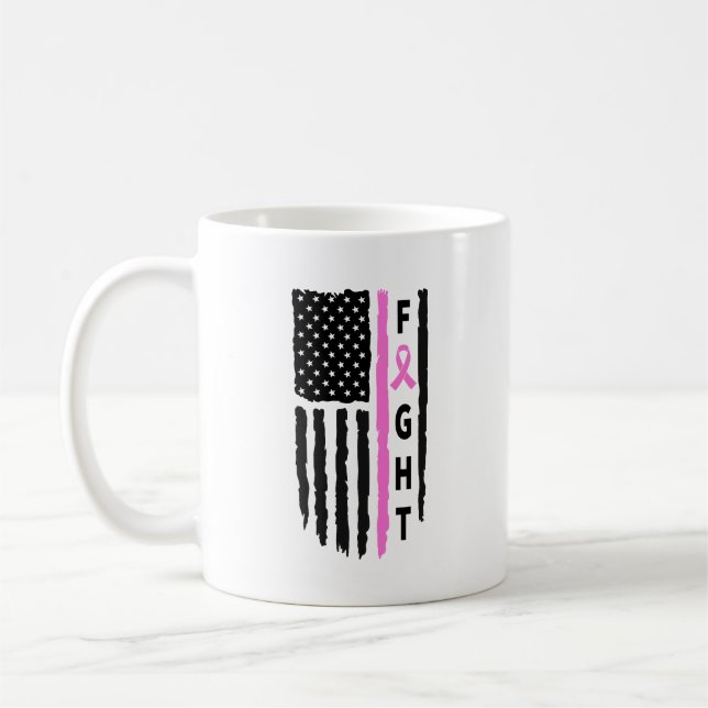 Flag zur Bekämpfung von Brustkrebs Kaffeetasse (Links)
